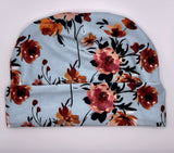 Fall Blue Floral Beanie