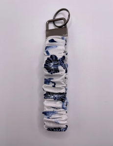 Blue Mushroom Scrunchie Wristlet