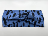 Blue And Black Paint Strokes Twist Headband