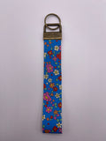 Blue Floral Wristlet