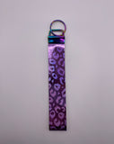 Purple Shiny Cheetah Wristlet