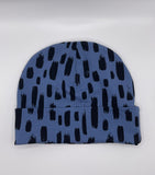 Blue and Black Paint Strokes Beanie