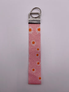 Pink Flowers Wristlet