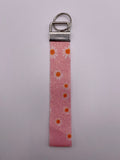 Pink Flowers Wristlet