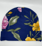 Navy Floral Beanie