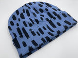 Blue and Black Paint Strokes Beanie