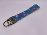 Blue Floral Wristlet