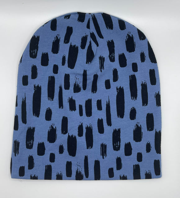 Blue and Black Paint Strokes Beanie