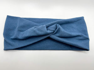 Grey/Blue Twist Headband