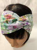 White Floral Twist Headband